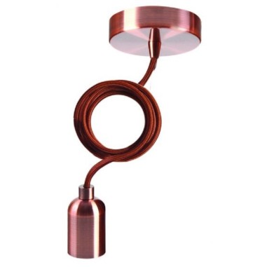 Suspension acier cuivré pour ampoule décorative  - Girard-Sudron Leluminaireled.com