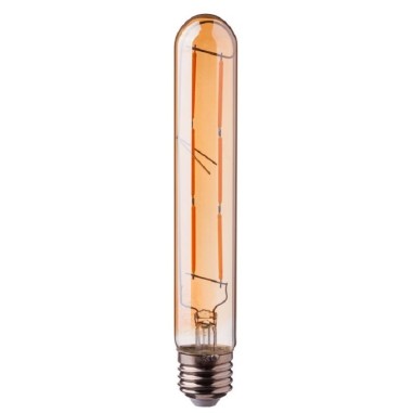 Ampoule Led ambrée  tubulaire à filament E27 6 W blanc chaud - Luminance 