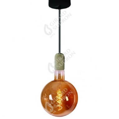 Pack suspension béton + ampoule géante à filament ambrée 6W dimmable - Girard Sudron 