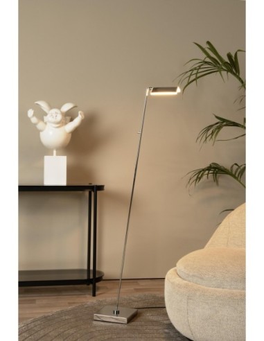 Lampadaire LED Dim. CCT 1x12W 2700K/4000K Chrome - Lucide - Aaron