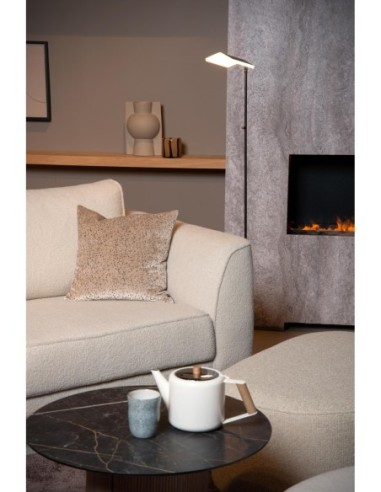 Lampadaire LED Dim. CCT 1x12W 2700K/4000K Noir - Lucide - Aaron
