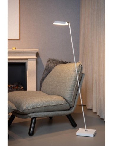 Lampadaire LED Dim. CCT 1x12W 2700K/4000K Blanc - Lucide- Aaron