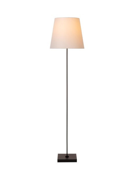 Lampadaire métal noir abat-jour textile - E27 - Lucide  - Pendio