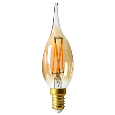 Ampoule Led  filament E14 ambrée forme flamme - Girard Sudron Leluminaireled.com