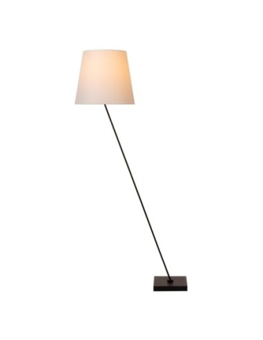Pendio  de Lucide  - Lampadaire métal noir abat-jour textile - mat inclinable