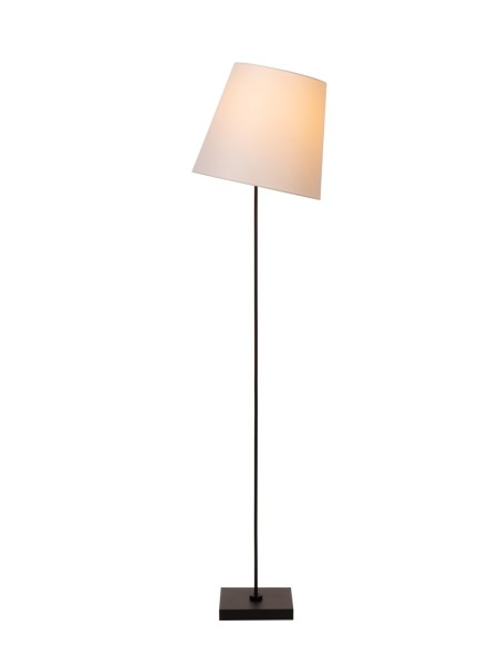 Pendio  de Lucide  - Lampadaire métal noir abat-jour textile - abat-jour orientable