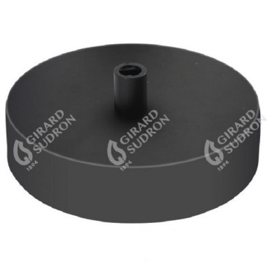 Rosace de plafond ronde métal noir 1 sortie pour câble 6 mm - Girard-Sudron 