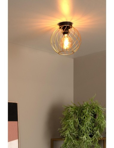 Lucide DANZA Plafonnier Diam. 25 cm 1xE27 Or Mat / Laiton | Deko Light