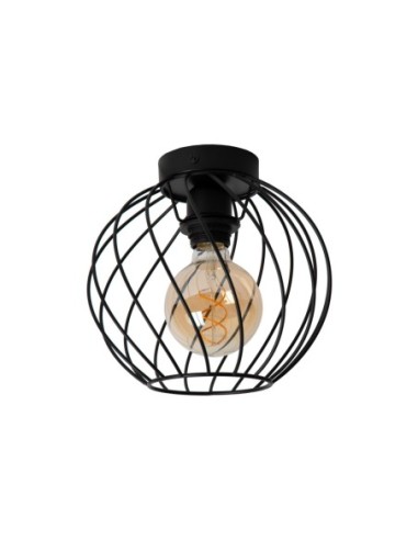 Lucide DANZA Plafonnier Diam. 25 cm 1xE27 Noir | Deko Light