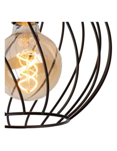 Lucide DANZA Plafonnier Diam. 25 cm 1xE27 Noir | Deko Light