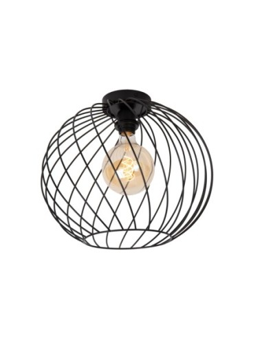 Lucide DANZA Plafonnier Diam. 40 cm 1xE27 Noir | Deko Light