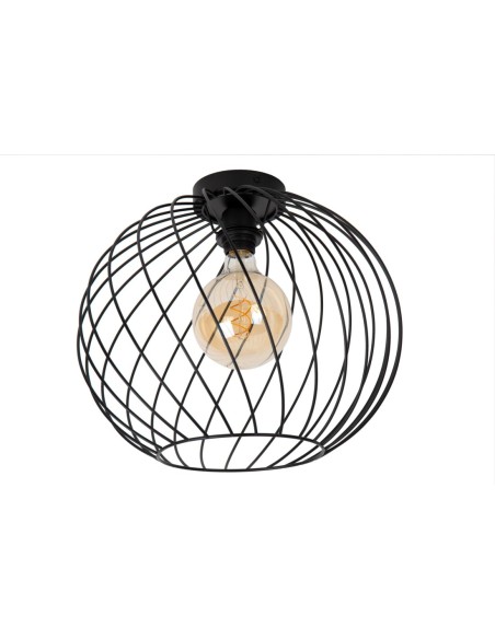 Lucide DANZA Plafonnier Diam. 40 cm 1xE27 Noir | Deko Light