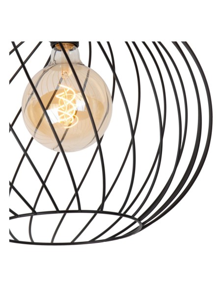 Lucide DANZA Plafonnier Diam. 40 cm 1xE27 Noir | Deko Light