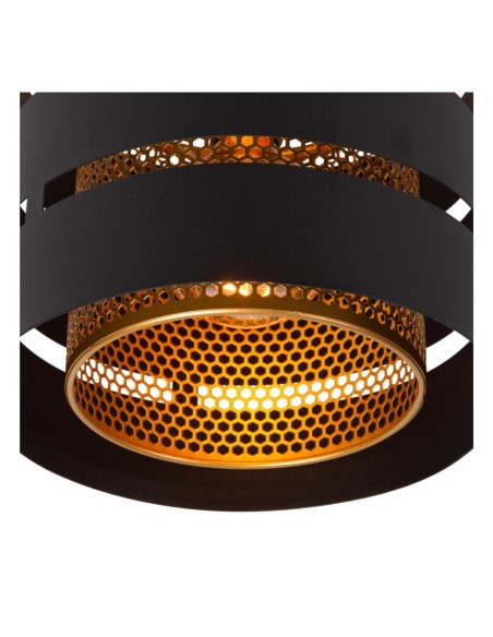 Rosas  de Lucide - Plafonnier Led Diam. 26 cm E27 40W  Noir  et Or mat