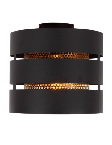 Lucide ROSAS Plafonnier Diam. 26 cm 1xE27 Noir | Deko Light