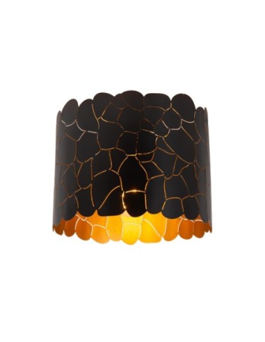 Plafonnier Led E27  diam. 25.5 cm Noir & Or mat - Lucide - Almelo