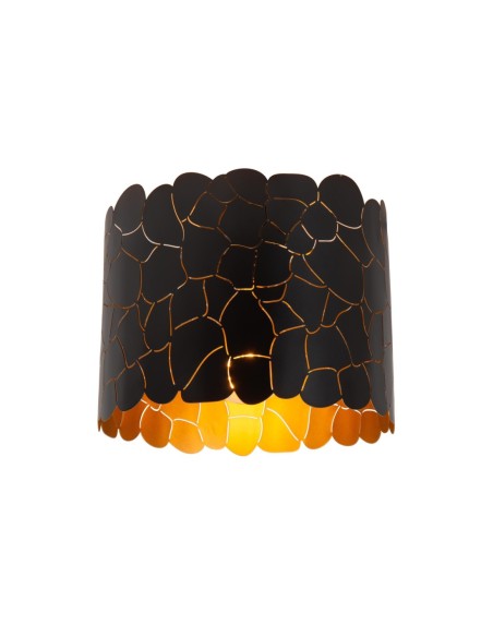 Plafonnier Led E27  diam. 25.5 cm Noir & Or mat - Lucide - Almelo