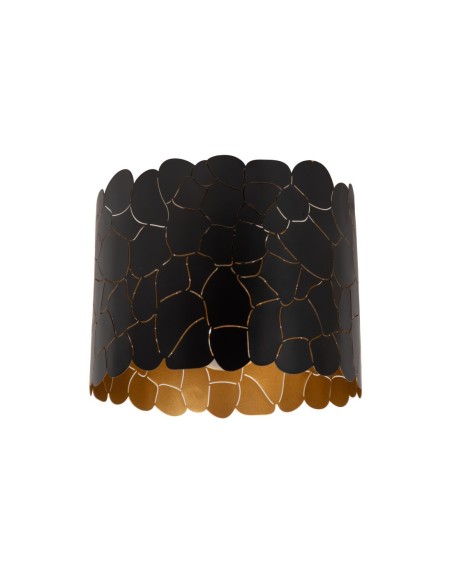 Lucide - Almelo - Plafonnier Led E27  diam. 25.5 cm Noir & Or mat