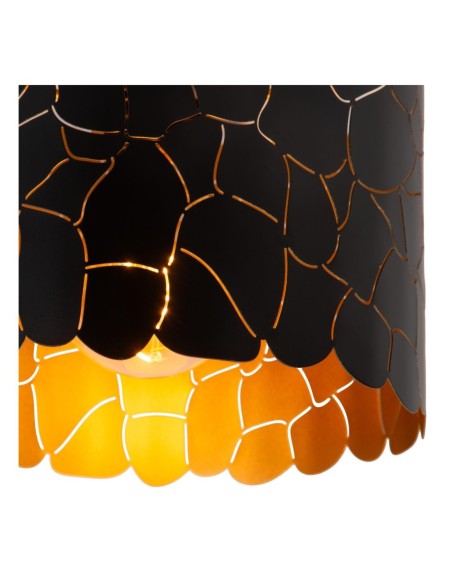 Almelo  de Lucide - Plafonnier Led E27  diam. 25.5 cm Noir & Or mat