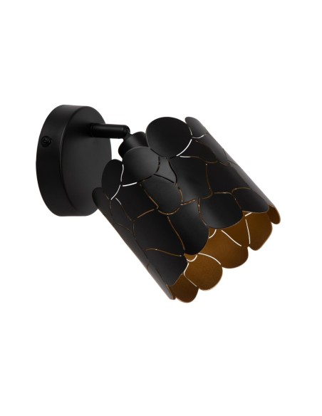 Lucide ALMELO Spot mural / Applique mural Diam. 12 cm 1xE14 Noir | Deko Light