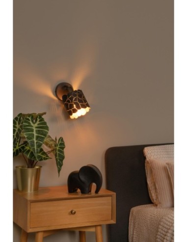 Lucide ALMELO Spot mural / Applique mural Diam. 12 cm 1xE14 Noir | Deko Light