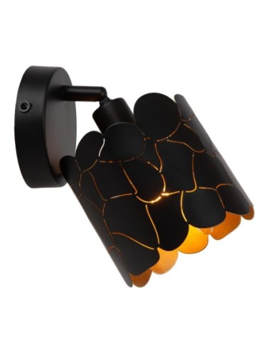 Lucide ALMELO Spot mural / Applique mural Diam. 12 cm 1xE14 Noir | Deko Light