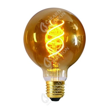 Ampoule Led décorative filament E27 G95 5 W ambrée - Girard-Sudron Leluminaireled.com