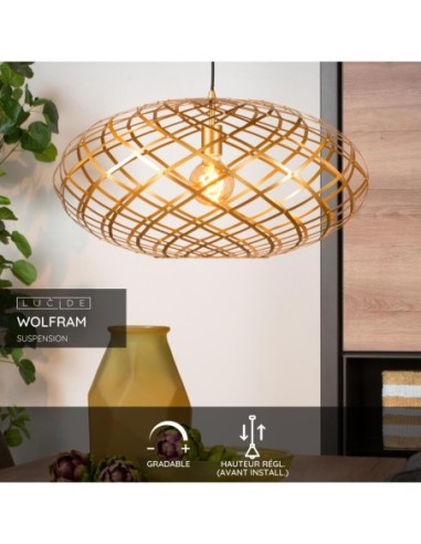 Suspension Diam. 65 cm 1xE27 60 W Or Mat / Laiton - Lucide -Wolfram