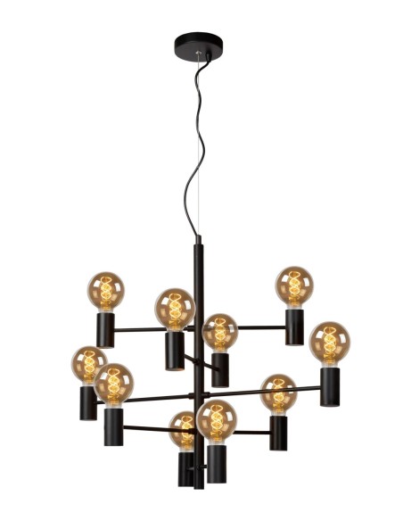 Lucide LEANNE Suspension Diam. 65 cm 10xE27 Noir