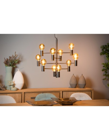 Lucide LEANNE Suspension Diam. 65 cm 10xE27 Noir