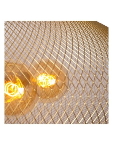 Mesh - suspension Led de Lucide -  filet métallique couleur or mat