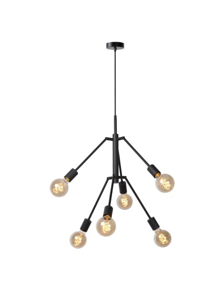Lucide LESTER Suspension 6xE27 Noir | Deko Light