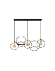 Suspension Led 3xE27 40W  Noir & Or mat Dimmable - Lucide - Circle 2