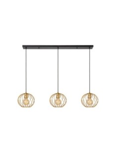 Suspension Led en ligne métal or mat/laiton 3xE27 - Lucide - Danza