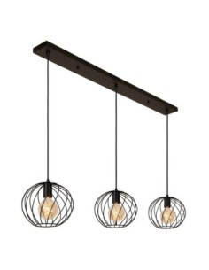 Suspension Led en ligne métal noir mat 3xE27 - Lucide - Danza 2