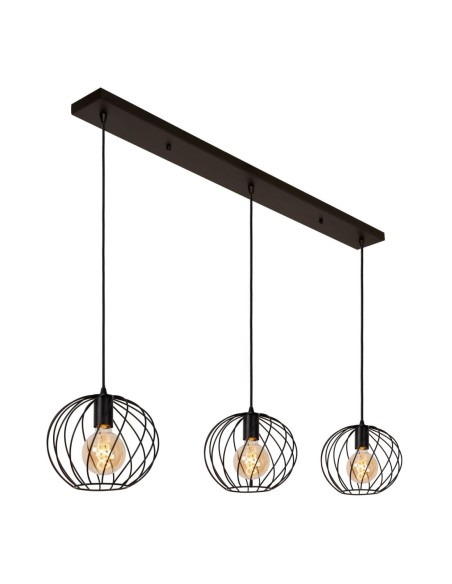 Lucide - Danza - Suspension Led en ligne métal noir mat 3xE27