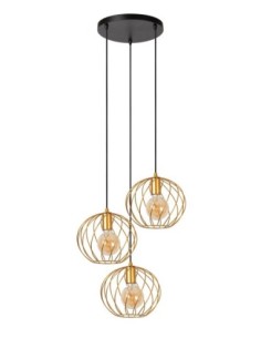 Lucide DANZA Suspension Diam. 50 cm 3xE27 Or Mat / Laiton | Deko Light 2
