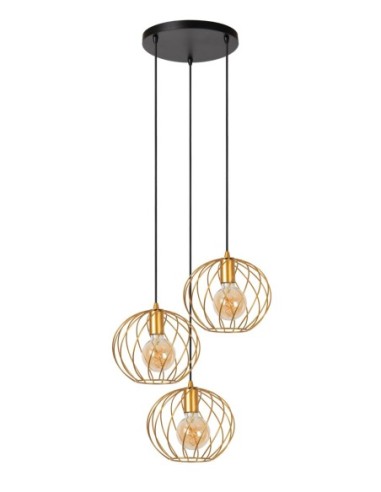 Lucide DANZA Suspension Diam. 50 cm 3xE27 Or Mat / Laiton | Deko Light