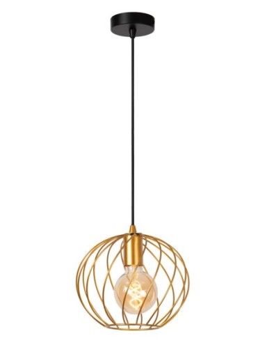 Lucide DANZA Suspension Diam. 25 cm 1xE27 Or Mat / Laiton | Deko Light