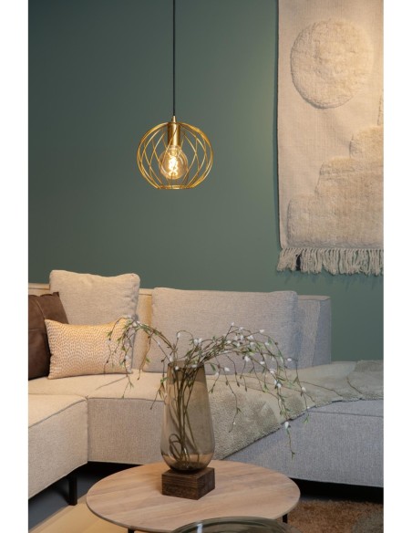 Lucide DANZA Suspension Diam. 25 cm 1xE27 Or Mat / Laiton | Deko Light