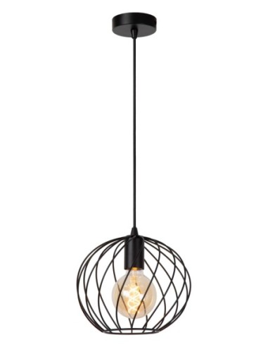 Lucide DANZA Suspension Diam. 25 cm 1xE27 Noir | Deko Light