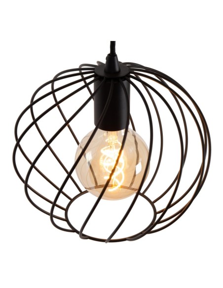 Lucide DANZA Suspension Diam. 25 cm 1xE27 Noir | Deko Light