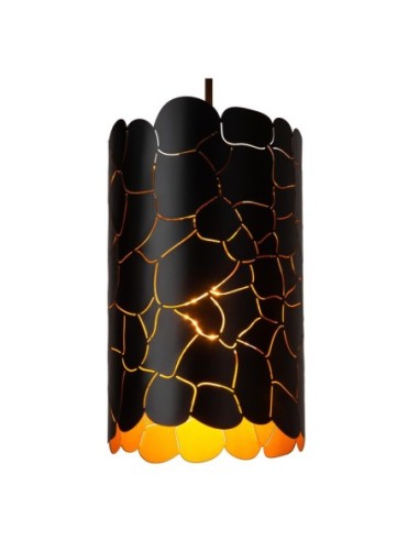 Suspension Led 3xE27 40 W Dimmable Noir & Or mat - Lucide - Almelo