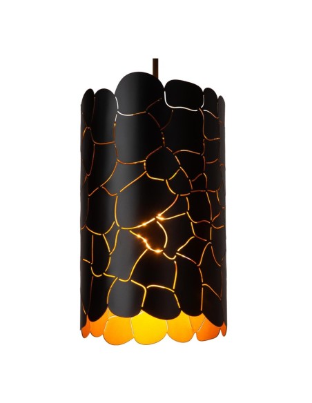 Suspension Led 3xE27 40 W Dimmable Noir & Or mat - Lucide - Almelo