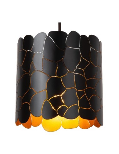 Almelo de Lucide - Suspension ronde Noir & Or mat - design unique