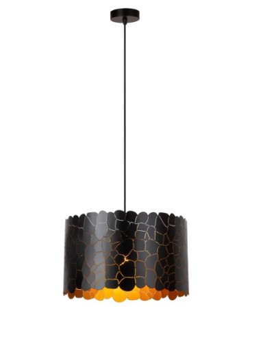 Suspension Led E27  diam. 40 cm Noir & Or mat - Lucide - Almelo