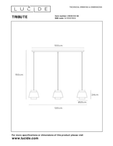 Tribute  de Lucide - Suspension en ligne - dessin technique