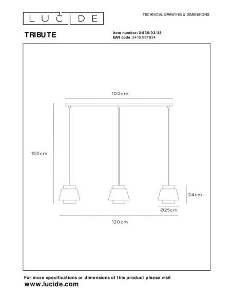 Tribute  de Lucide - Suspension en ligne - dessin technique
