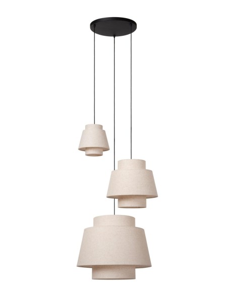 Suspension Diam. 76 cm 3xE27 40 W IP20 Tissu Creme - Lucide - Tribute