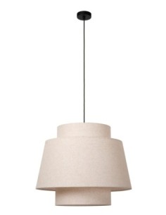 Suspension abat-jour textile crème - E27 - Lucide - Tribute 2